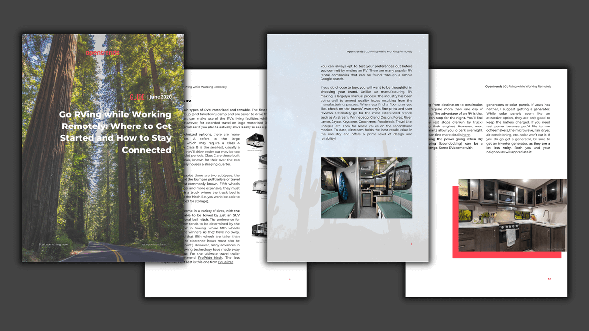 OpentrendsUS's tweet photo. As #remote workers and #RVers ourselves, we summarized the most important aspects to help you find the right #RV, destination & ways to remain connected while #workingremotely π§βπ»
Access the guide: https://t.co/3v0i0BBoEL ποΈ
#travel #RVlife #RVtrip #startRVing #howto https://t.co/ZOWtM4CM7h