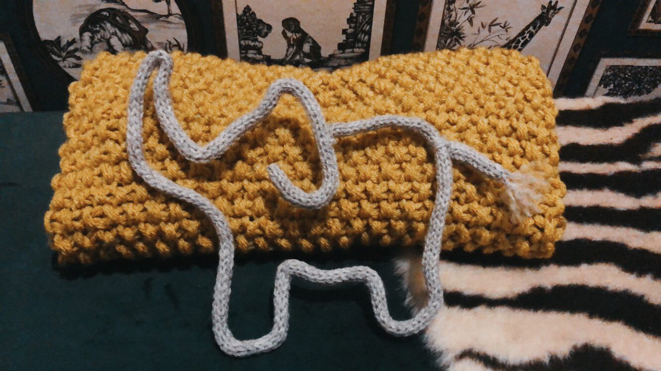 Jessica Jade on X: Back into the swing of knitting after a short break,  I-cord / french knitting name & elephant (using straight needles) & a  chunky seed stitch blanket using two