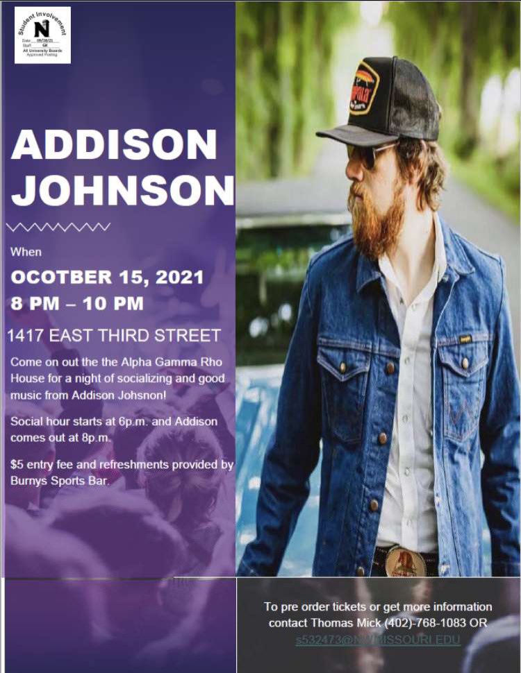 Come on out to the AGR house this Friday night from 6pm-Midnight for a memorable night complete with country music provided by Addison Johnson and Good times provided by Burneys Sports Bar! Gate opens at 6pm and Addison opens at 8pm we look forward to seeing you there! Bring $5!!