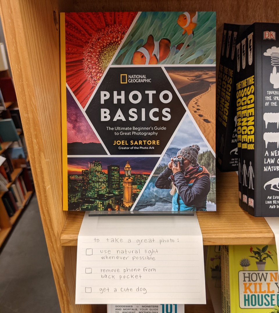 Powells's tweet photo. Photo Basics by @joelsartore 
&amp;
How to Make Coffee by @LaniKingston 

2/5 https://t.co/lr1PHj8oUH