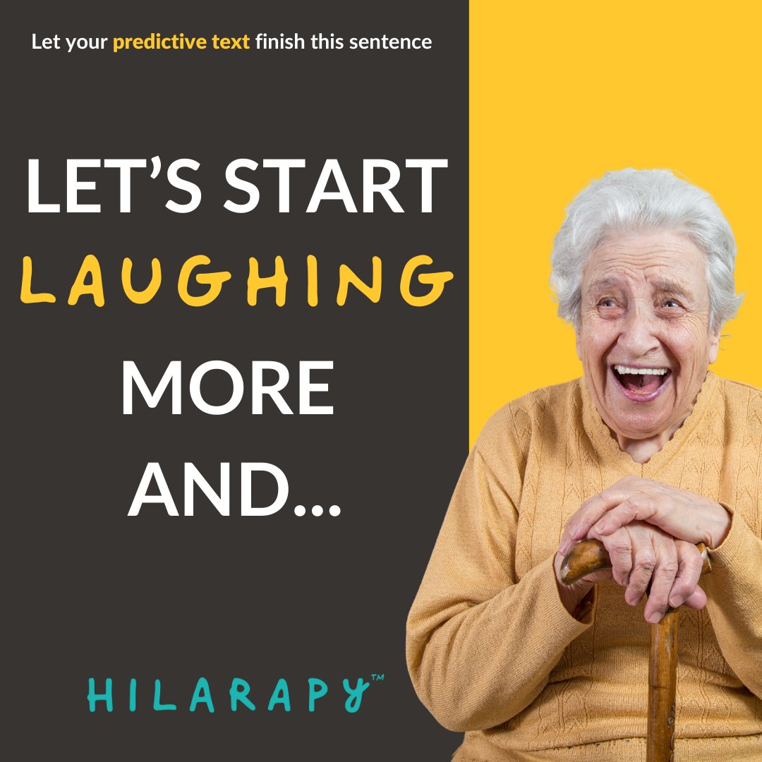 Hilarapy's tweet image. Get your predictive text on 👉 Let&apos;s start laughing more and ...

#predictivetextgame #playagame #healingwithhumour