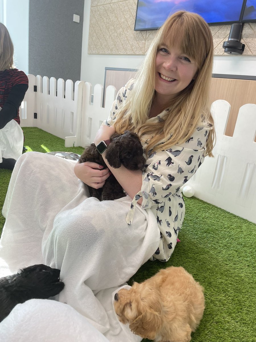 Today we had the best day in the office ever! Everything seems better after puppy cuddles ☺️ thank you <a href="/TrainlineTeam/">trainline Customer Service</a> <a href="/pawsinwork/">Paws in Work</a>
