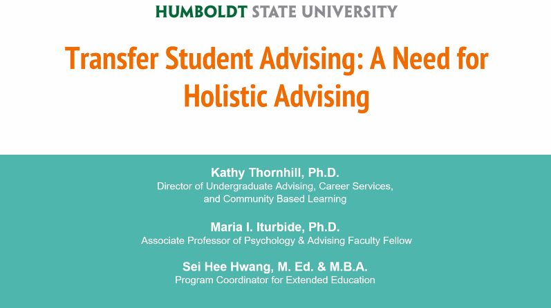 CSU_SuccessNet's tweet image. @humboldtstate sought feedback from their #transferstudents on their experiences about their transition and the academic advising they received. This session will relay the results of that survey and how they will work to address student needs. #CSUStudentSuccess2021