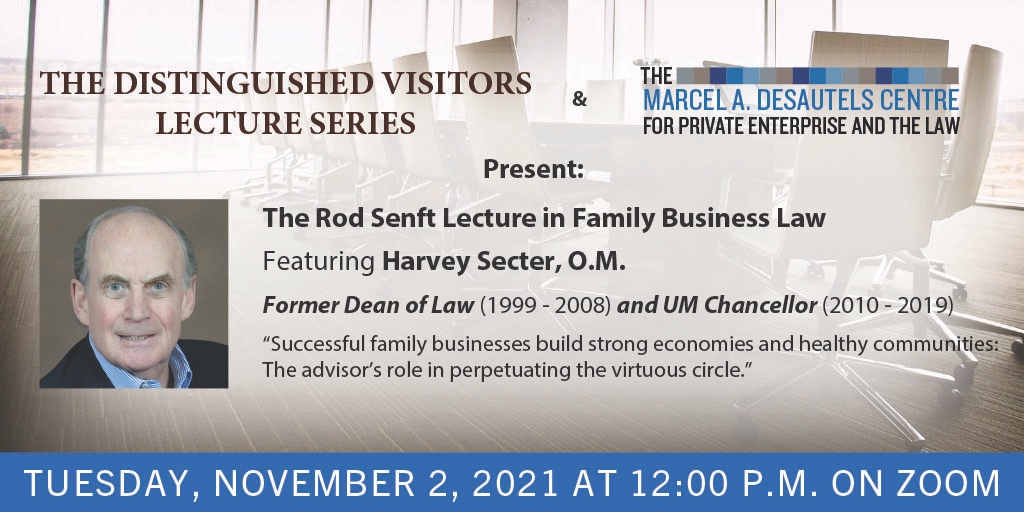 Robson Hall (@robsonhall) on Twitter photo Please join us Nov 2, 12pm <a href="/robsonhall/">Robson Hall</a> <a href="/umanitoba/">University of Manitoba</a> Rod Senft Lecture in Family Business Law with Harvey Secter "Successful family businesses build strong economies and healthy communities." Info & RSVP: law.robsonhall.com/event/rod-senf… <a href="/asperschool/">Asper School of Business</a> <a href="/StuClarkCentre/">Stu Clark Centre</a> <a href="/UMLawADJD/">Dr. Jennifer L. Schulz</a> <a href="/UMLawDean/">UM Law Dean</a> Please join us Nov 2, 12pm <a href="/robsonhall/">Robson Hall</a> <a href="/umanitoba/">University of Manitoba</a> Rod Senft Lecture in Family Business Law with Harvey Secter "Successful family businesses build strong economies and healthy communities." Info & RSVP: law.robsonhall.com/event/rod-senf… <a href="/asperschool/">Asper School of Business</a> <a href="/StuClarkCentre/">Stu Clark Centre</a> <a href="/UMLawADJD/">Dr. Jennifer L. Schulz</a> <a href="/UMLawDean/">UM Law Dean</a>