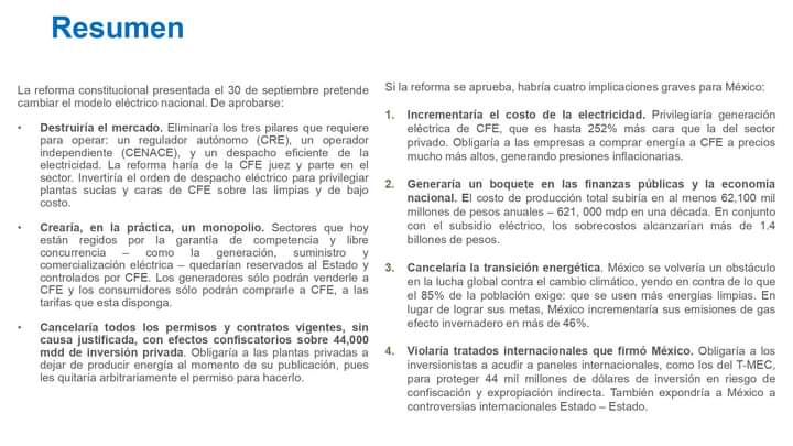 enoch_cfz's tweet photo. Te comparto el posicionamiento de las organizaciones que integramos el @cceoficialmx: “Consecuencias de una eventual aprobación de la iniciativa de reforma constitucional en materia eléctrica” (1/4) https://t.co/qQZukDunAH https://t.co/x83oo0ZYiF