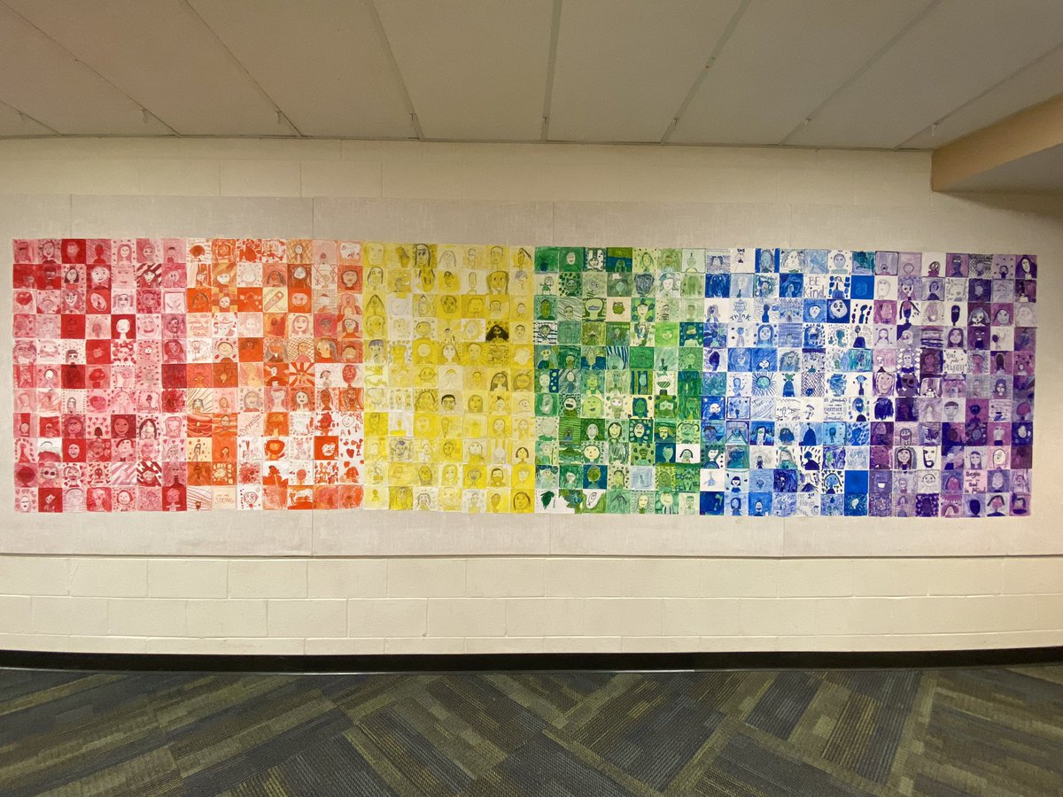 MrsReesbeckArt's tweet photo. “Try to be a rainbow in someone’s cloud”🌈💭
#MayaAngelou #NoviPride #CollaborativeMural #Monochromatic #ArtEd #ArtTeacher #Michiganschools https://t.co/0e0jyqWQfb