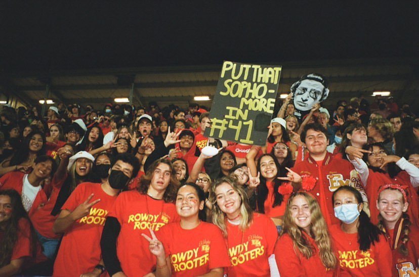 Here are some awesome #film 📸 shots of the Rowdy Rooters a few weeks ago at Fred Kelly!

We can’t wait to fill Fred Kelly’s stands one last time this season on FRIDAY!#forgetcalmgetrowdy 🚨🔥‼️💛

<a href="/ElmoHSAthletics/">El Modena Athletics</a> <a href="/ElModenaHS/">El Modena HS</a> <a href="/elmodenafb/">El Modena Football</a> <a href="/StudentSectRep/">The Student Section Report</a> <a href="/ocvarsity/">ocvarsity</a> <a href="/MAlvarez02/">Manny Alvarez</a>