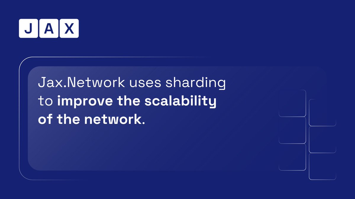 CommunityJax's tweet photo. 🔸https://t.co/PPh63vzajW uses sharding to improve the scalability of the network.🔸

#JaxNetwork #crypto #scalability #blockchaintechnology https://t.co/SJCjQfzno5