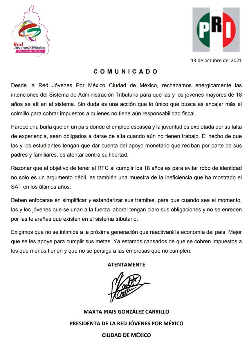 ¡No al terrorismo fiscal!

#SATcontraJóvenes