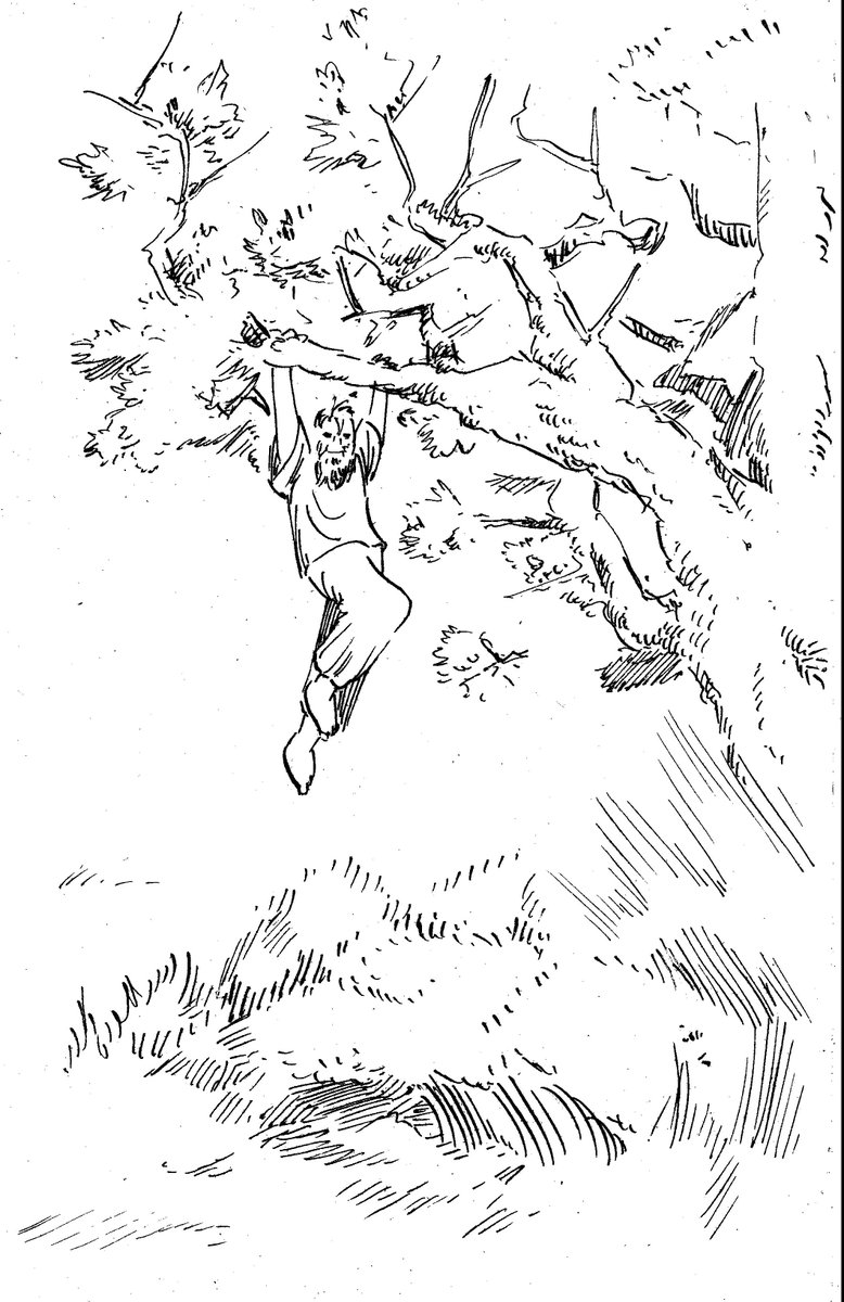 noisedensity's tweet photo. #Inktober 14th day

Odysseus hanging on a fig tree after Charybdis sucked in his wrecked ship. This is the moment shortly after the loss of all his comrades, a complete desaster which was prophesized to him by Tiresias and Circe if his men would slaughter Helios sacred cows. https://t.co/WWiNTBTMAi