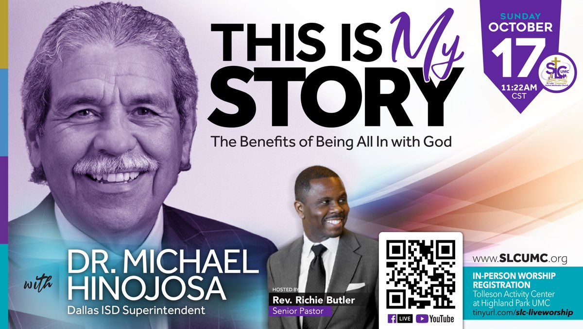 ButlerSaidIt's tweet image. Friends, I want to invite you to a very special event this Sunday, October 17th. I’ll be interviewing Dallas ISD superintendent Michael Hinojosa as part of our regular special Worship experience,"This is My Story.” We do ask you to register in advance: eventbrite.com/e/in-person-wo…