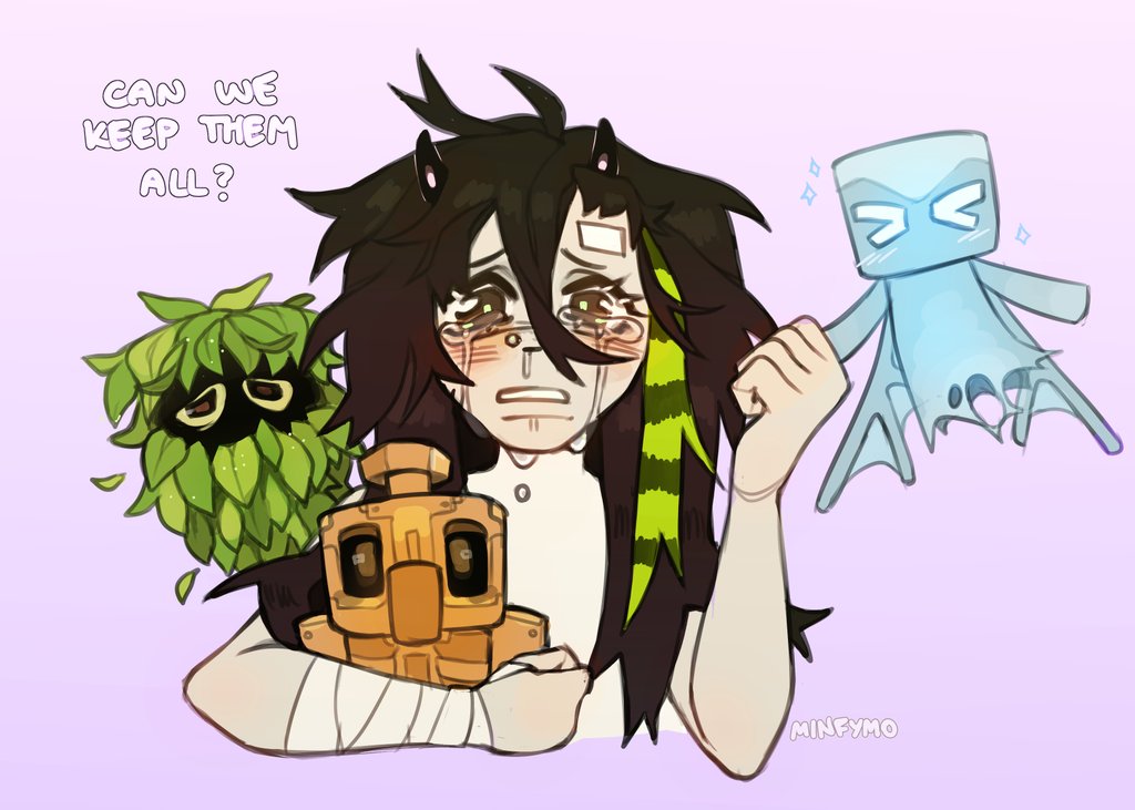 「Copper golem, glare and allay my beloved」minfymo B) 30のイラスト