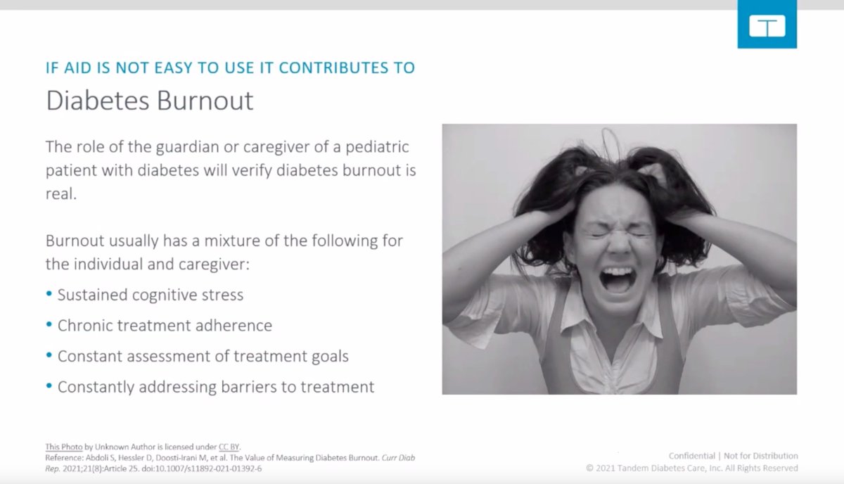 1derfultype's tweet image. Sustaining Outcomes with #AID in  kids - @TandemDiabetes #ControlIQ:
⚠️ Burnout attributed to the daily demands of #diabetes care
✅ Tech must be designed to reduce burden
-Molly McElwee Malloy

#dedoc° #dedocvoices #ISPAD2021 #ISPAD @ispad_org  @jenious_ispad #payitforward
