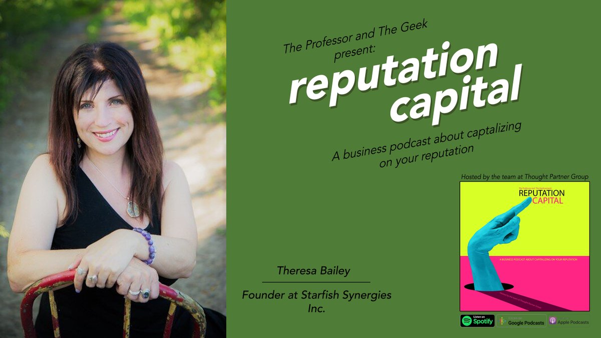 Founder of Starfish Synergies Inc., <a href="/hockeymomcanada/">Theresa Bailey</a>, discusses her unique work through the creation of Play-Doh Power Solutions.  Our conversation is just the beginning. 

The Reputation Capital podcast is by <a href="/drkent/">Dr. Kent</a> and <a href="/HugoDevereaux/">Hugo Devereaux</a>. 

Listen now: pod.thatmatters.org/RC-Theresa-Bai…