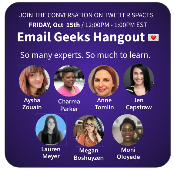 justguilda's tweet photo. 💌 #EmailGeeks Hangout 💌

Feeling burned out, emotionally drained, or mentally exhausted? Burnout is real, and is only getting worse.
Join us this Friday, Oct 15th @ 12pm EST on #TwitterSpaces:

• Emotional impact of burnout
• Can you overcome burnout
• Can you regain balance https://t.co/qSER2C4e3u