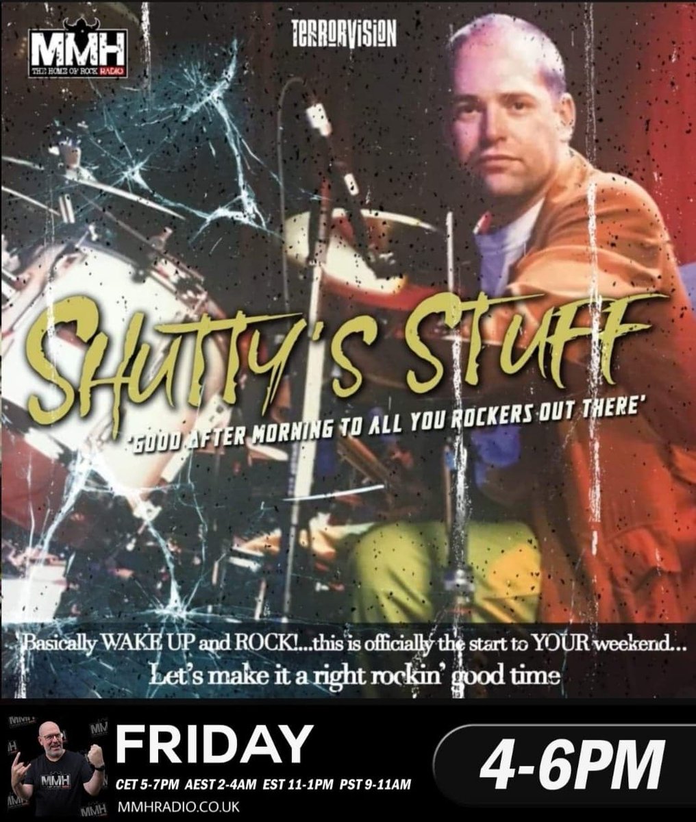 Shutty's Stuff is on <a href="/MMH_Radio/">MMH - The Home Of Rock Radio</a> , Friday's 4pm til 6pm

email: ShuttyStuff@mmhradio.co.uk 
Podcast: mmhradio.co.uk/shuttys-stuff-…

<a href="/myMotorhead/">Official Motörhead</a> 
<a href="/Aerosmith/">Aerosmith</a> 
<a href="/terrorvision/">terrorvision</a> 
<a href="/TheWildhearts/">The Wildhearts</a> 
<a href="/SILVERJETROCK/">Silverjet</a> 
<a href="/Halestorm/">Halestorm</a> 
<a href="/Dig_Lazarus/">Dig Lazarus</a> 
<a href="/MrShiraz/">Mr Shiraz</a>

#mmhradio #terrorvision #shuttysstuff