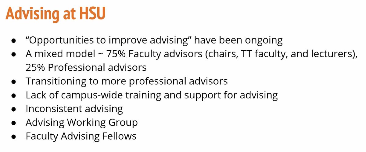 CSU_SuccessNet's tweet image. Great information provided by @humboldtstate during the session, &quot;Transfer Students’ Experiences with Advising: A Need for Holistic Advising&quot;. This institution has been trying to improve academic advising for over a decade! #EquityNowintheCSU #CSUStudentSuccess2021