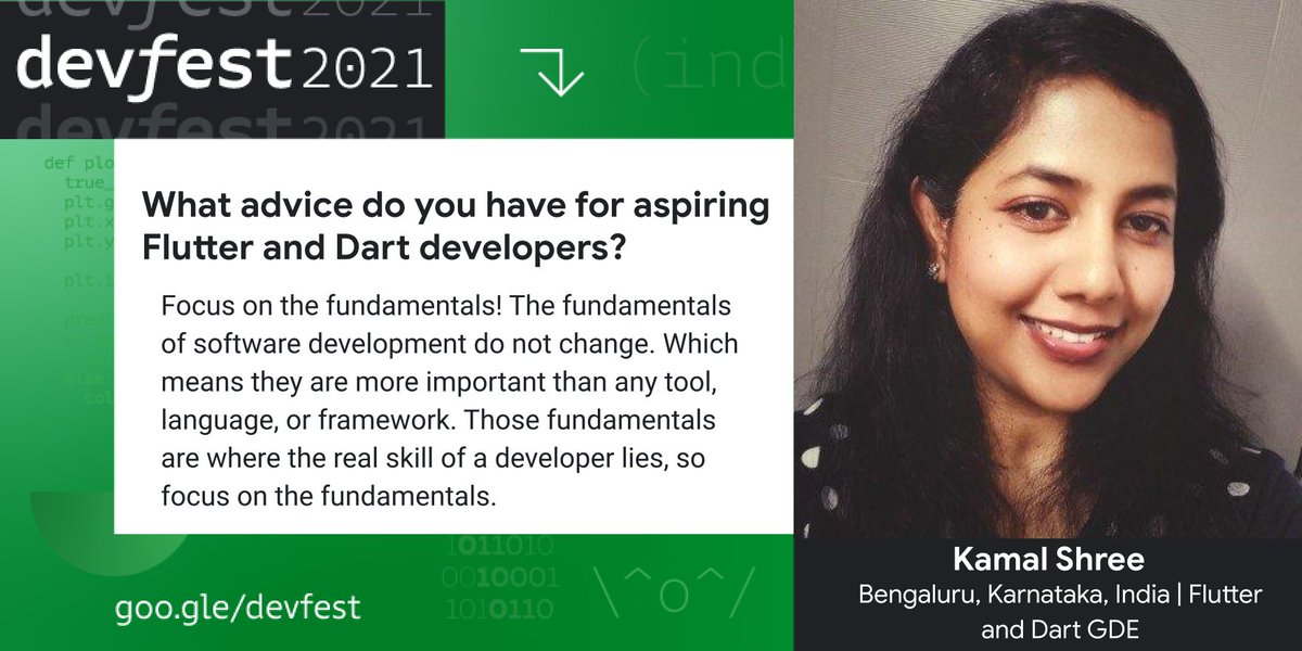 googledevgroups's tweet image. 👏 The pro tip all developers need to hear!
@whatsupcoders, @GoogleDevExpert for @flutterdev and @dart_lang, is ready to help you level up your #Flutter and #Dart skills at #DevFest. Don’t miss her session at #DevFestIndia on October 24th!
✨ Register → goo.gle/2YPj2l1