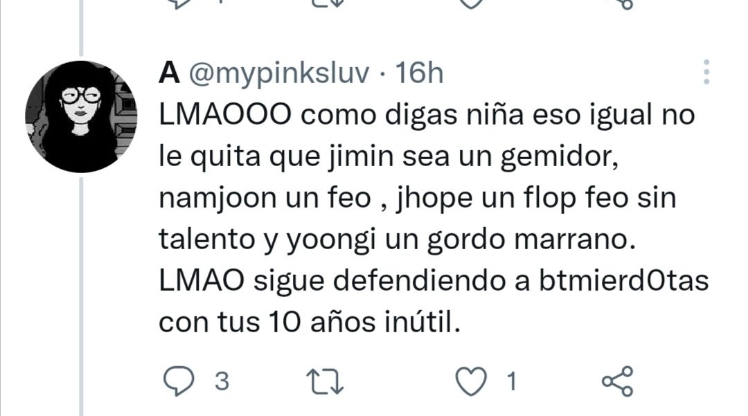 BangtanDdaeng00's tweet photo. @lisafloresita @fltrsj1min @KimJenn43511860 Lo mismo digo 🤫
#jennieputita #jennieprostituta
#rosegemidos #rosebully
#lisaanorexica
#lisaculturalappropriation
#blackpinkdisband #blackpinkflop https://t.co/hG8jlq2nOw