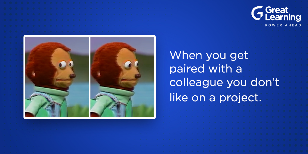Great_Learning's tweet photo. Ever happened to you? Comment 😄 if you ended up liking that coworker or 🙈 if you ended up disliking them even more!
#greatlearning #office #officelife #colleagues #officeproject #projectpartner #coworkers #officefriends https://t.co/f6Ko0ZlVyl