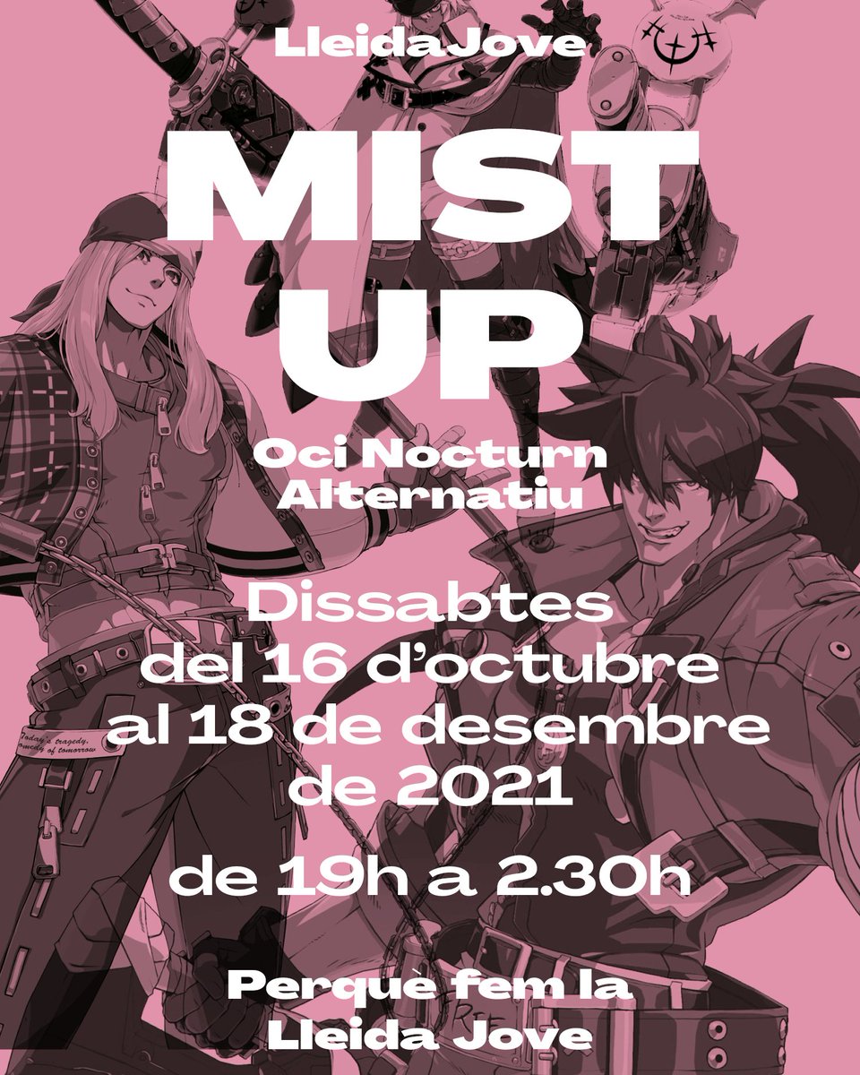 lleidaJove's tweet photo. Programa de la propera MIST-UP LleidaJove
Comencem el 16 d'octubre
Som-hiiiiii!!!
@paerialleida @lleidaJove #mistup #ocinocturnalternatiu #lleidajove https://t.co/OpI5gWLCU4