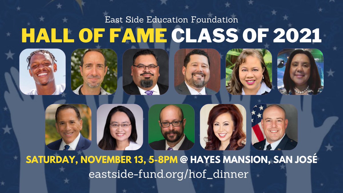 esuhsdef's tweet photo. We're a little more than a month away from celebrating the East Side Hall of Fame Class of 2021! Join us on Sat, Nov. 13 at the historic Hayes Mansion. Individual tickets on sale now. Sponsorship packages available: https://t.co/DTXRmwhJYk #eastsidehof2021 #eastsidesuccess https://t.co/uk8Tqclcaw