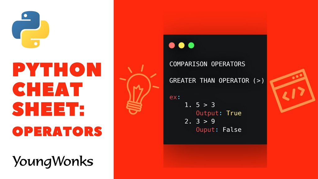 YoungWonks's tweet image. The #greater than (>) checks if the left #operand is greater than the right. Shared here is an example; follow us for more #bitesizedcodingwithYoungWonks #greaterthanoperator #pythonprogramming #kidscoding #learningresources #onlinelearning #STEM #Python #STEMkids #learnPython