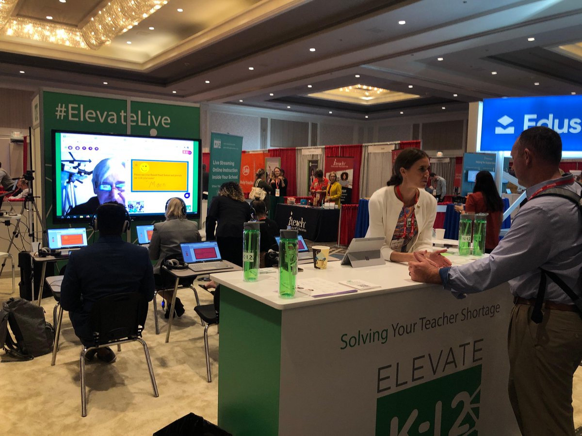 ElevateK12's tweet photo. District Talent Leaders are experiencing a LIVE classroom at the National @_AASPA_ conference with @ElevateK12. We are recreating the classroom to solve the district teacher shortages! #elevatelive #AASPA21 https://t.co/eFar3C1htb