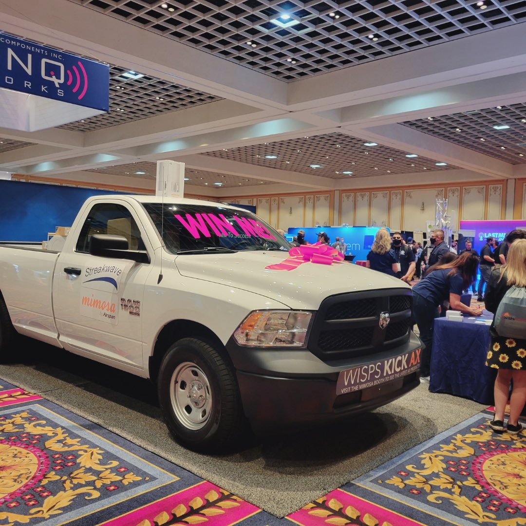 GoMimosa's tweet photo. We are thrilled to meet up with our partners @Streakwave, @ISPSupplies, @WAV, and @WinncomTech at #WISPAPALOOZA2021. Stop by booth #620 to learn more about Mimosa by Airspan! #fixedwireless #wispa #rural #broadband #wispskickax #mimosanetworks #nofibernoproblem https://t.co/ZDicJLJtbu