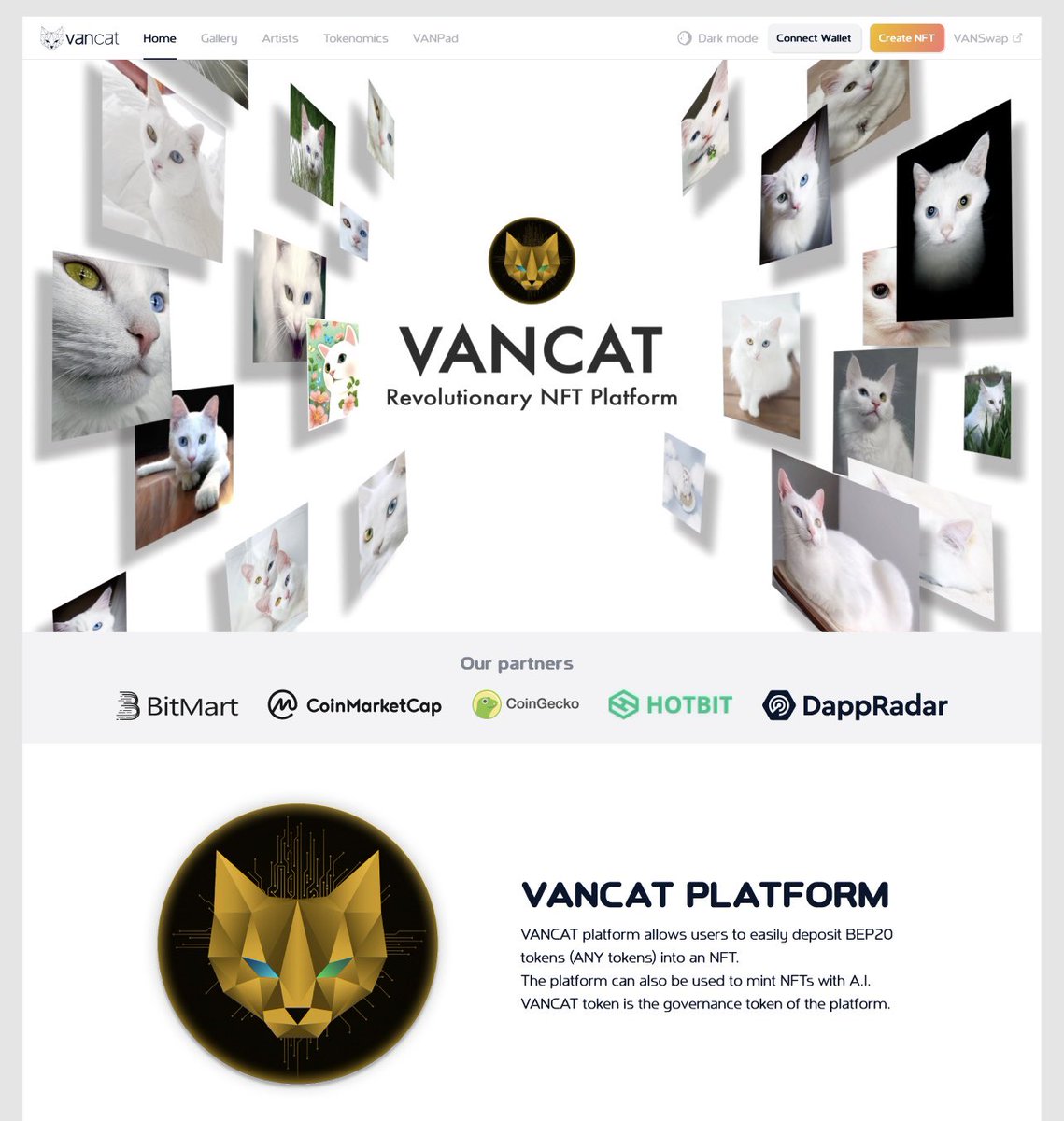 Cryptopunkcil's tweet photo. @CryptoBatmanTV @vancattoken $VANCAT platform allows users to easily deposit BEP20 tokens (ANY tokens) into an NFT. The platform can also be used to mint NFTs with A.I. VANCAT token is the governance token of the platform. #VCSPERM and #VCEGG are subtokens of #VANCAT platform.

#BNB #NFT $VANCAT https://t.co/67YUfYDAG4