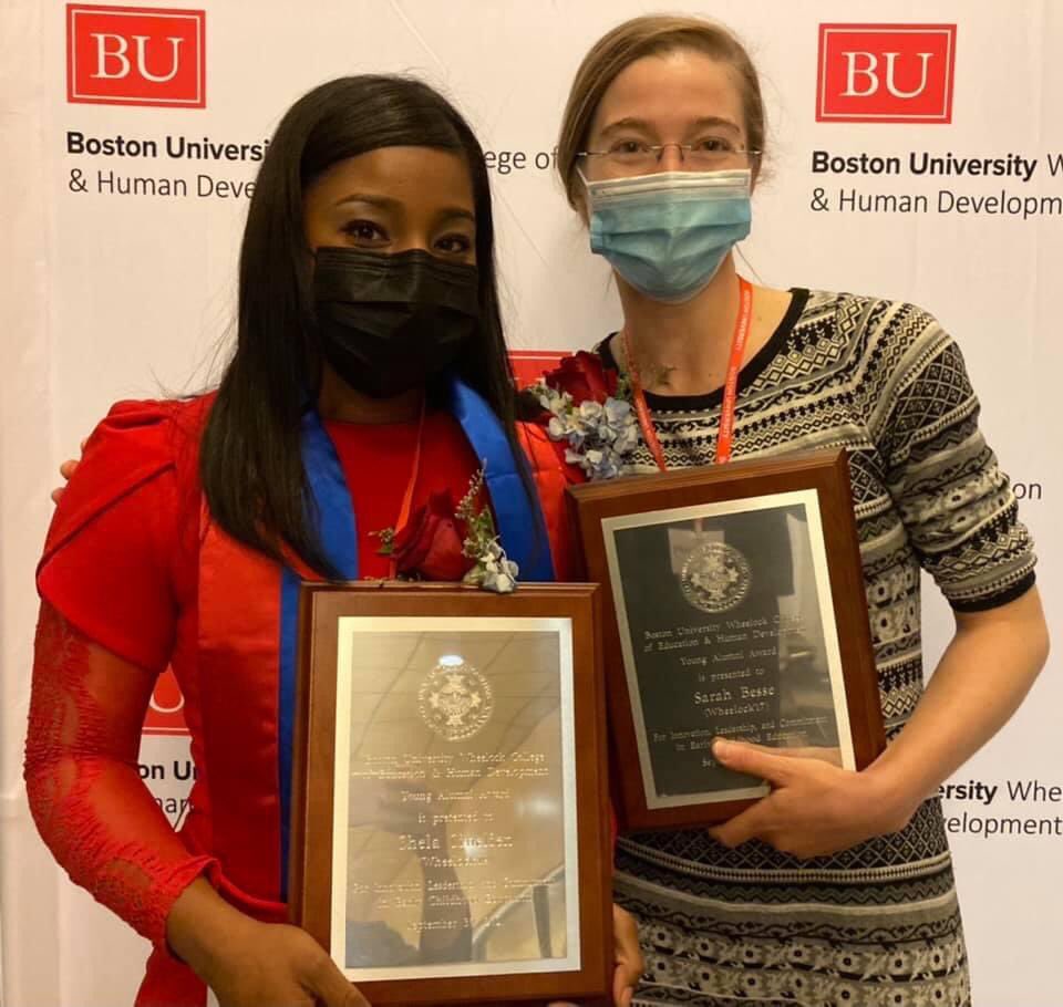 BostonBopn's tweet photo. BOPN co-founders Shela Sinelien and Sarah Besse were honored at the BU/Wheelock Alumni Awards as recipients of the Young Alumni Award. 

Congratulations on all of your hard work to connect area children with meaningful experiences, learning, and play in nature. 🌳🌿❤️ https://t.co/olkJZkvztc