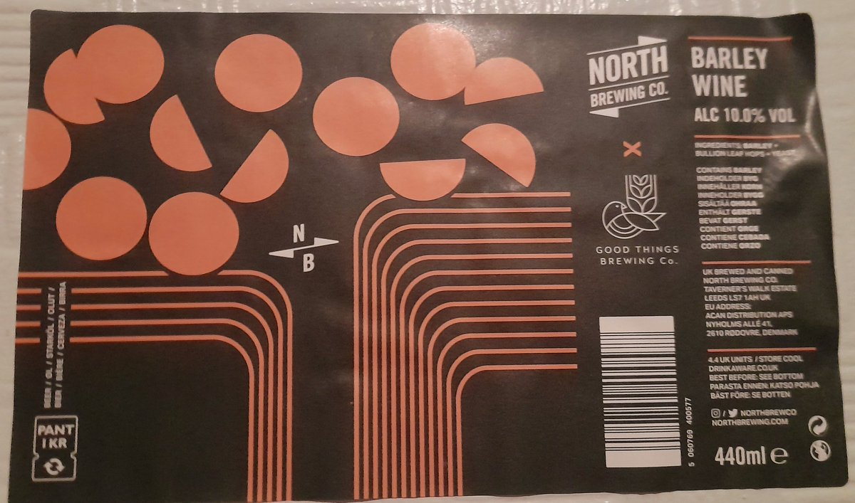 Stuart_Pickard's tweet photo. #Barleywine #BarleywineWednesday purchased via @NorthBrewCo #Springwells #Leeds #Yorkshire collaboration with @goodthingsbrco #Sussex #SupportLocal #DrinkLocal #GingRealAleTrail @Stuart_Pickard #CraftBeer #Beer #RealAle #Ale #PoshBeer #FancyBeer https://t.co/X4XrAMzYIY