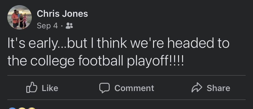 TheChrisJ0NES's tweet photo. @MochaTruck Same. I knew Wisco had already lost and it seemed like Kirk had been walking around with the BDE all off season. Half way there!!! https://t.co/oIv1WLPWAh