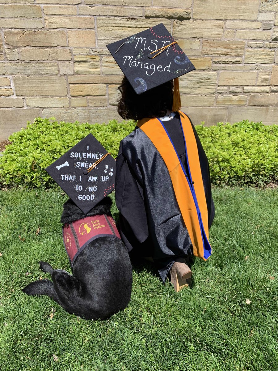 EarlyAlert's tweet photo. Did you know one of our dogs is a college graduate?
That’s right! EAC Fleur attended Yale School of Nursing when her human, Emma, got her Masters in nursing. They graduated together!
#EarlyAlertCanines #DiabeticAlertDogs #Diabetes #ServiceDogs https://t.co/4inoLqstNG