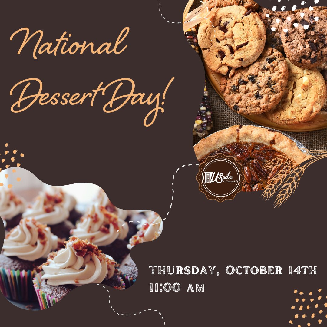USuitesApts's tweet image. Don't dessert us! Join us TOMORROW for National Dessert Day! Stop by for a Suite treat starting at 11:00 am #suitetreat #freefood #suiteliving #happyfridayeve #welovefood #nationaldessertday