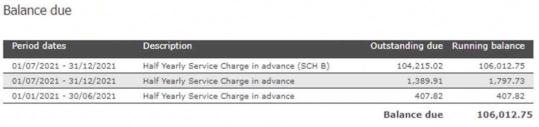 . Heres another one...HALF YEARLY SERVICE CHARGE DUE!!! £106,000! You couldn’t make it up <a href="/michaelgove/">Michael Gove</a> <a href="/10DowningStreet/">UK Prime Minister</a> #EndOurCladdingScandal #Grenfell