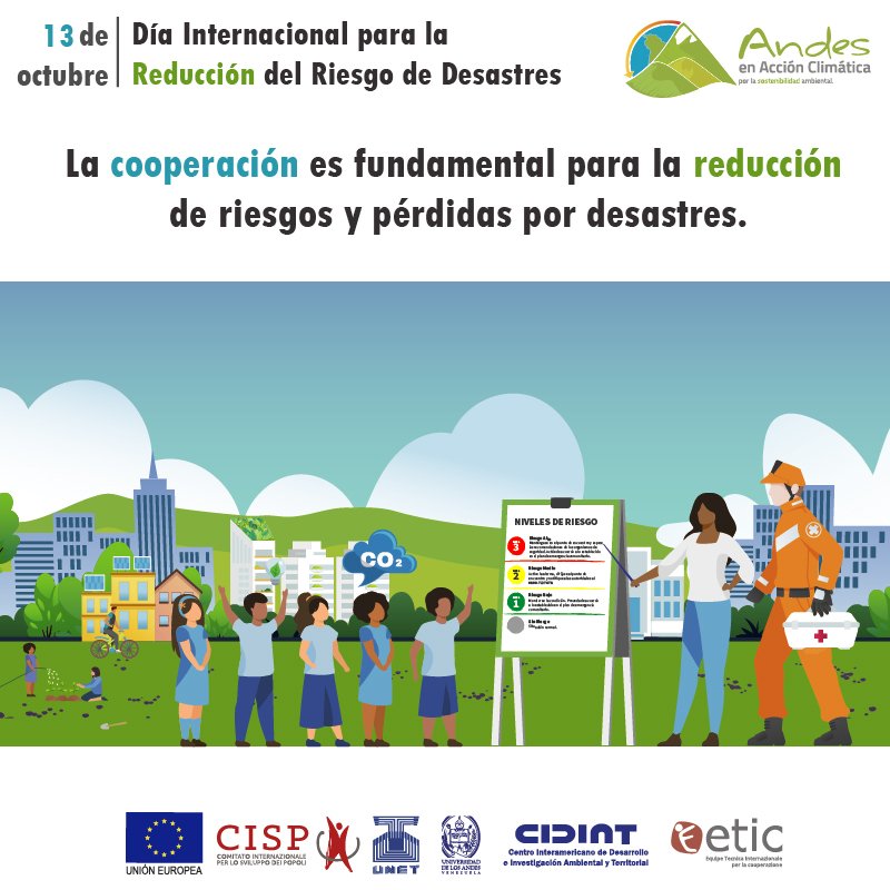 AClimatica's tweet image. Desde Andes en Acción Climática apoyamos la creación de Sistemas de Alerta Temprana y la organización de brigadas de emergencia comunitaria como medidas efectivas en la reducción del riesgo de desastres  #porlasostenibilidadambiental