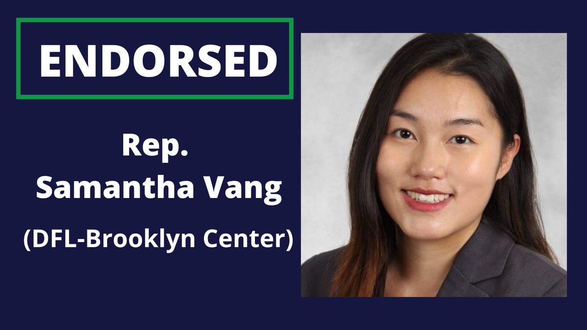 🚨Endorsement Alert!🚨 @RepSamanthaVang has been an unwavering advocate for Brooklyn Center and for #mnleg police reform following the killing of Daunte Wright. I’m honored to have her as a supporter and as my campaign chair.