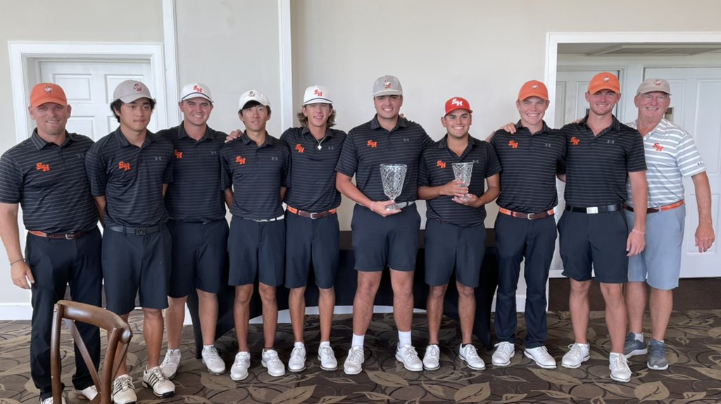 BearkatsMGolf's tweet photo. Kats take the team title at the Bentwater Intercollegiate. Chad Sewell wins individual medalist. https://t.co/nSB4NNAVRt