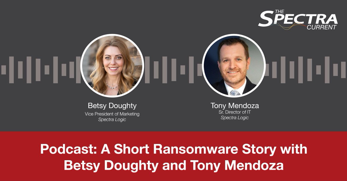 StarrFiles's tweet photo. Spectra's Tony Mendoza articulates in this #podcast the three key #dataprotection strategies that were crucial in helping us prevail against #ransomware: immutable snapshots, data tiering and the tape air gap. #spectracurrent #dataprotection https://t.co/0quCXzt6bd https://t.co/bBfG1yvbmf