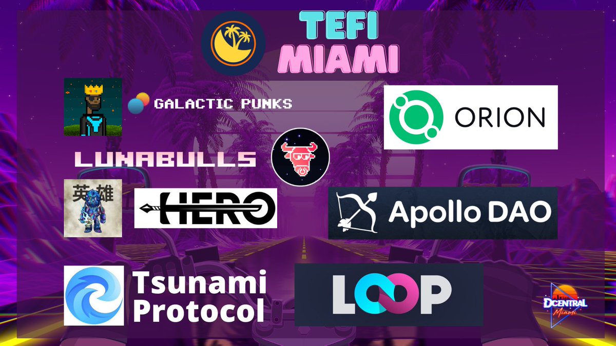 #LUNAtics we’ve teamed up with @DCentralCon for the ultimate #TeFi Miami giveaway!

🏆 2x winners
👾 1x #GalacticPunk
✈️ Flight + hotel (1500 $UST)
🎫 VIP tickets to @DCentralCon 

+ other prizes from <a href="/orion_money/">Orion</a>, <a href="/LunaBulls/">Mohammed Israil</a> &amp; more..👀

Enter 👉 bit.ly/3ABgzaN
