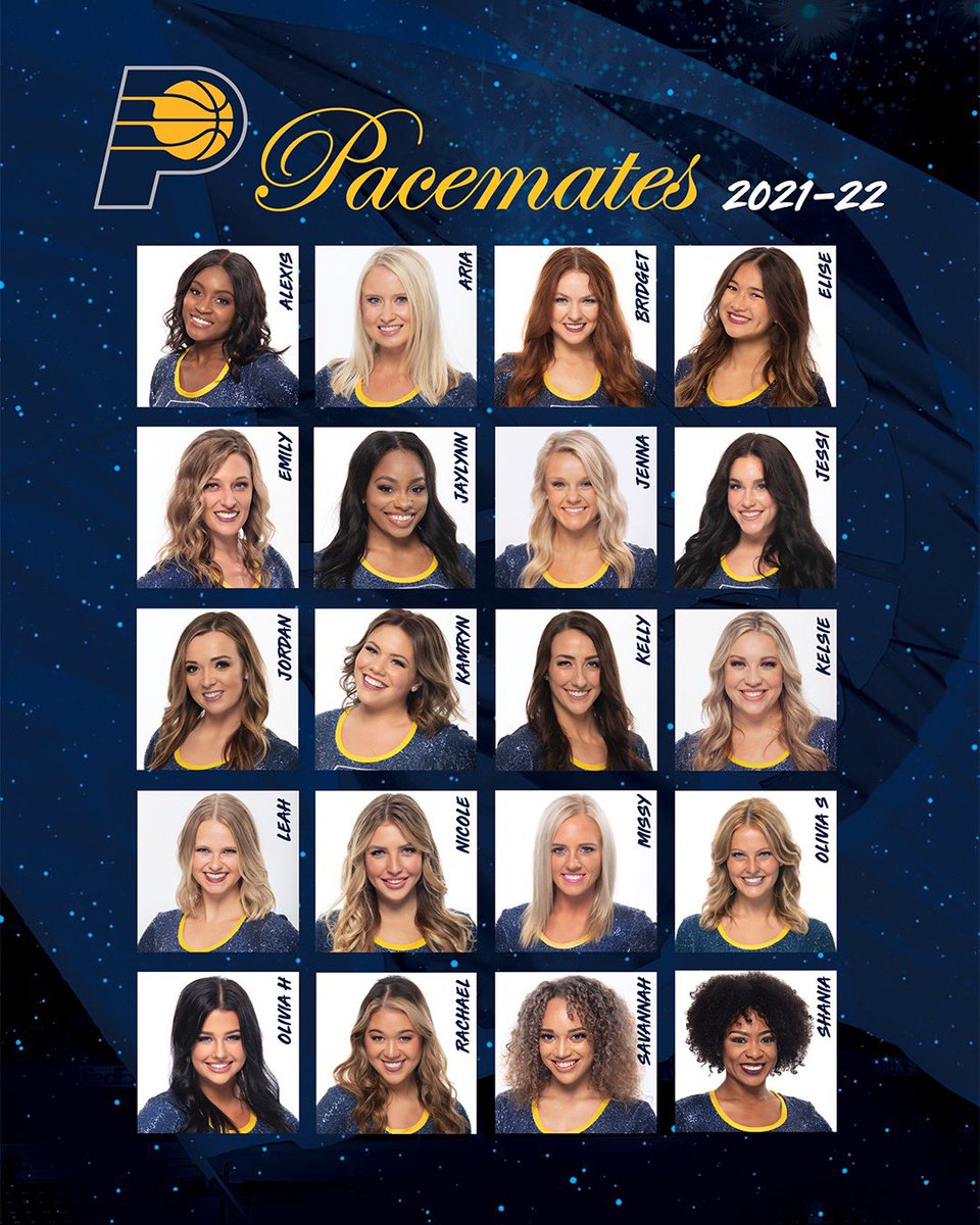 20 women. 1 team. 

Introducing the 2021-22 Indiana Pacemates. We can’t wait to see you at <a href="/GainbridgeFH/">Gainbridge Fieldhouse</a> this season! 💛💙