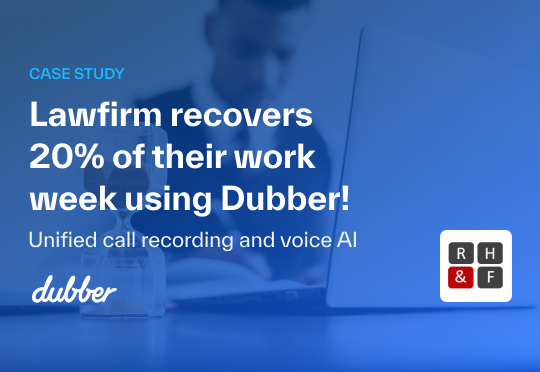 dubberapp's tweet photo. “Now with Dubber, if I need to I can find 5 calls in less than five minutes. Dubber has freed up 1 day a week of my time.” Terri Goldsberry, Director of Operations at Robinson, Hoover &amp; Fudge. 
To learn more, download the case study from the link below 👇 
https://t.co/svGquqM5Ry https://t.co/JBLwBMfcvi