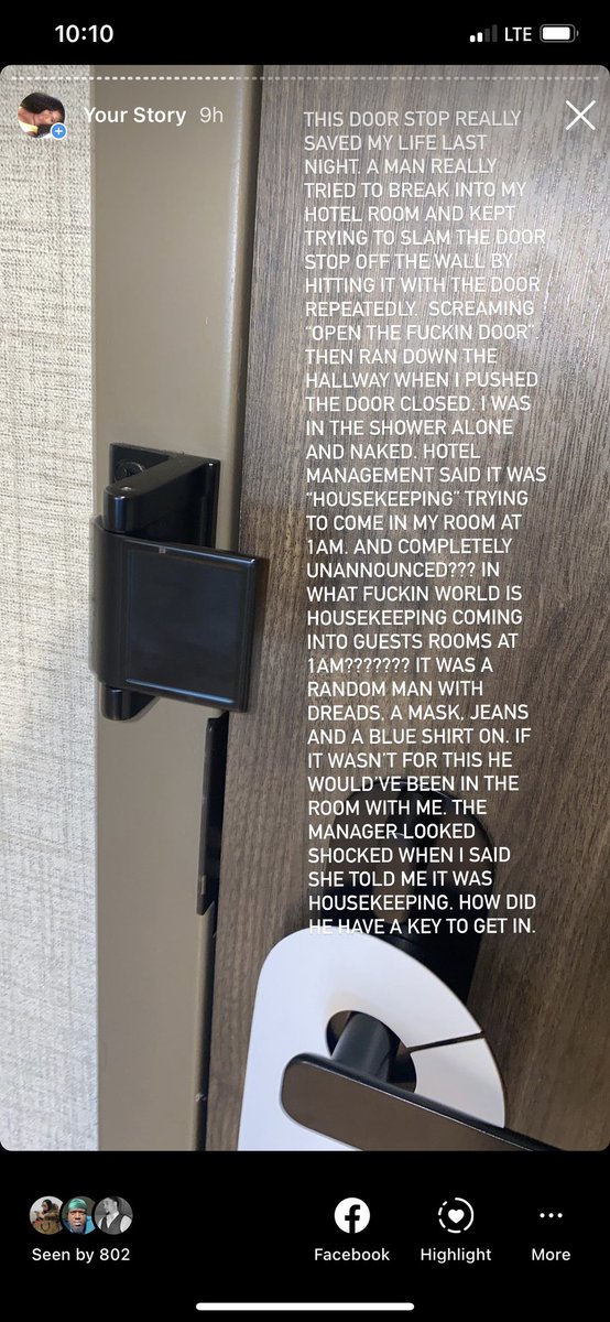 Sunday night at around 11:30PM I checked into the Cambria Hotel on Q Street in dc. I was in the shower at around 1:00 A.M. when a man with dreads wearing a blue shirt, jeans and a mask tried to violently break into my room. He somehow had a KEY to open my room door.