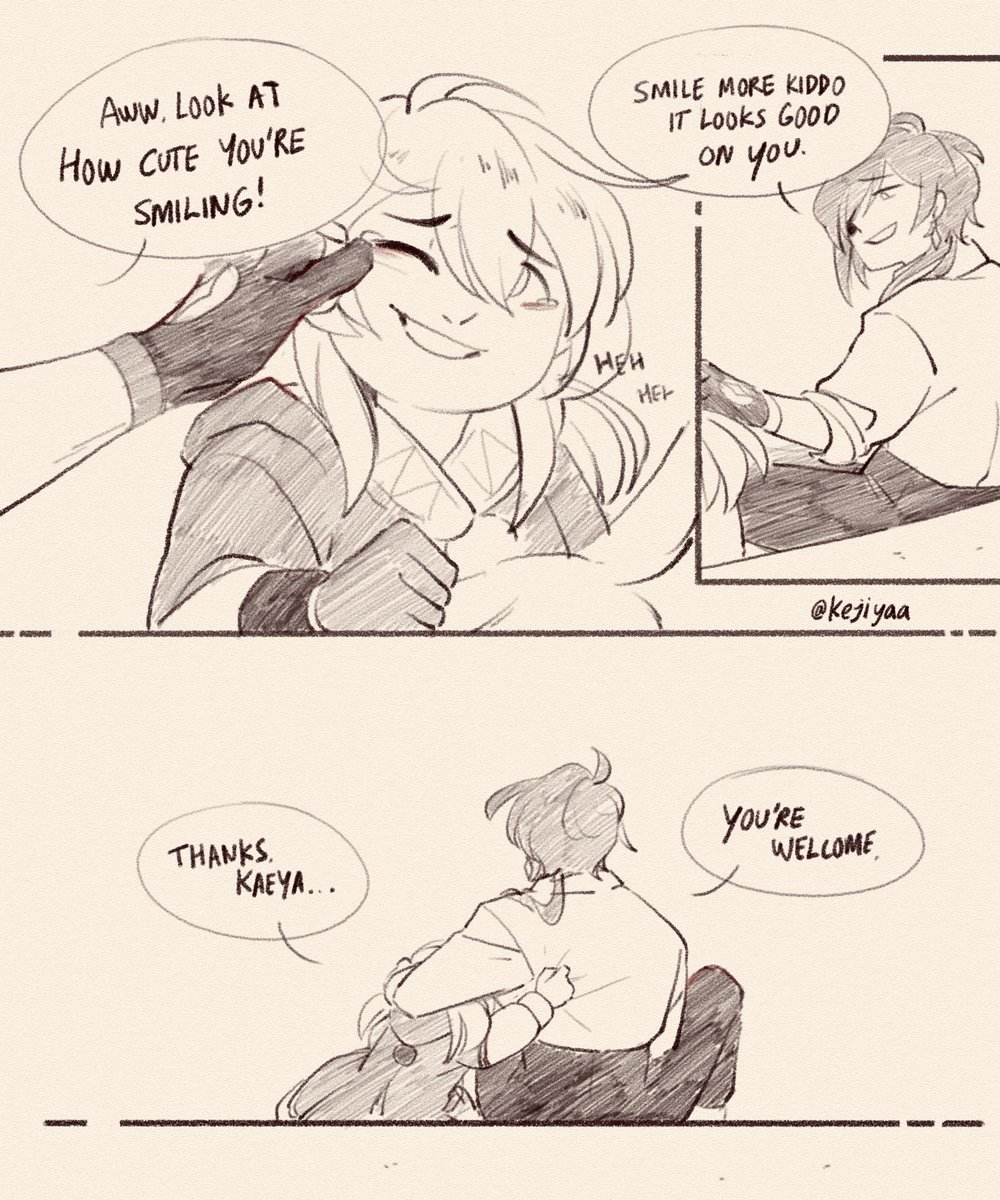 hc whenever klee misses her mom kaeya is always there to cheer her up bc he knows how it feels like
#Kaeya #Klee