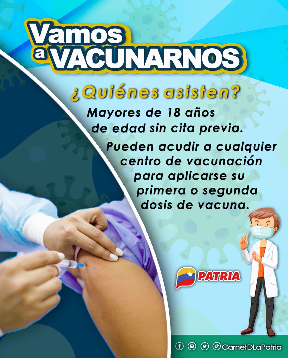 #Entérate El Gobierno Bolivariano triplica los esfuerzos de vacunación para proteger al pueblo venezolano de la Covid-19. ¡Máxima Precaución! 

#RebeldíaIndígena #13Oct #FelizMiércoles