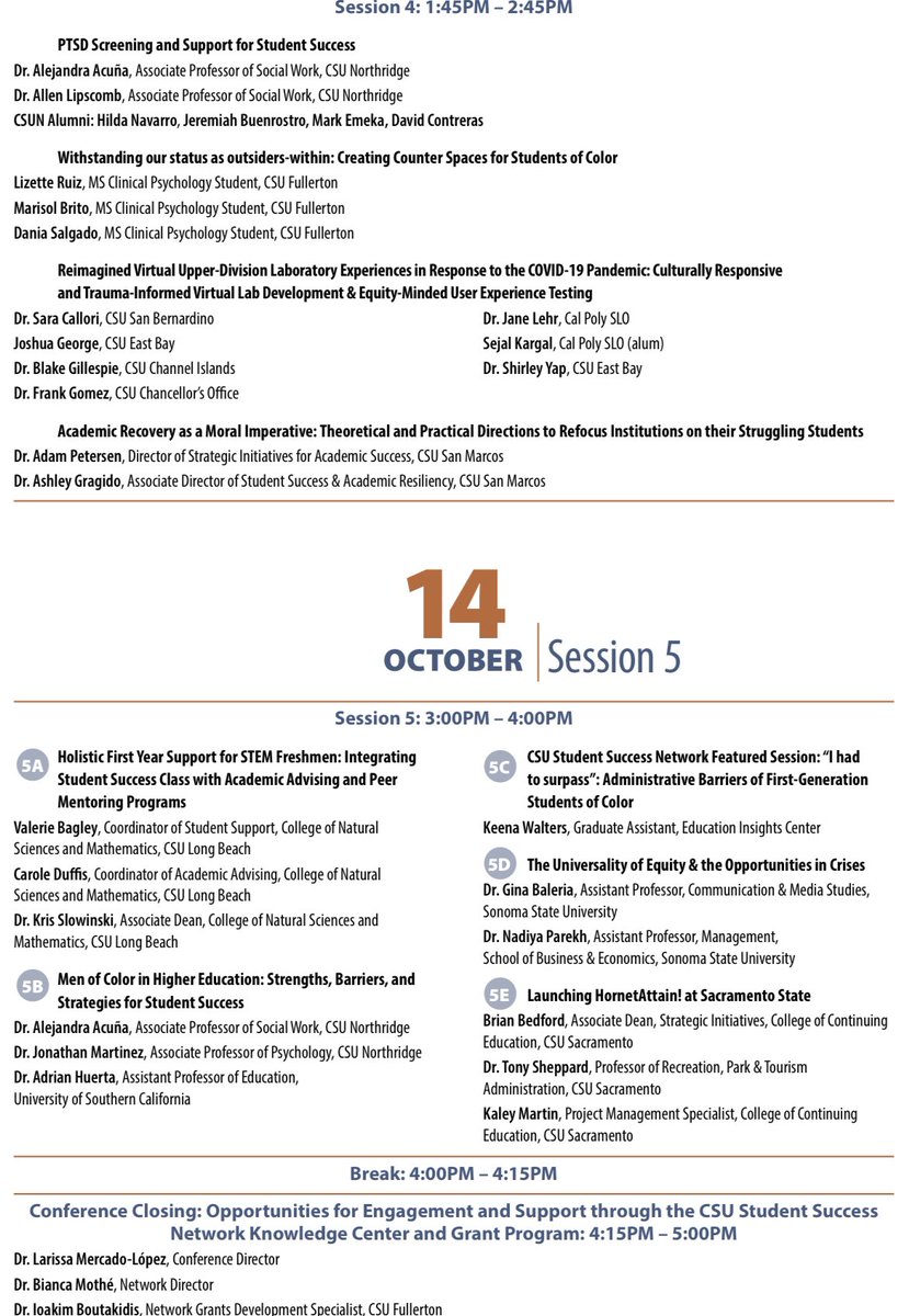 LMercadoLopez's tweet image. Fabulous first day of the 2nd CSU Student Success Network Conference! Join us tomorrow for Day 2! Schedule below 👇🏼 #CSUStudentSuccess2021