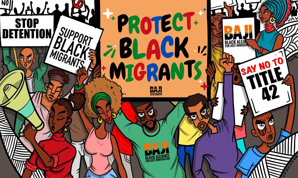 the_ILRC's tweet photo. Immigration enforcement disproportionately affects Black immigrants yet mainstream media and policymakers often see immigration as a “non-Black Latino/Latinx  issue,” leading to the erasure of Black immigrants #ProtectBlackMigrants https://t.co/v8uSIcpFvH