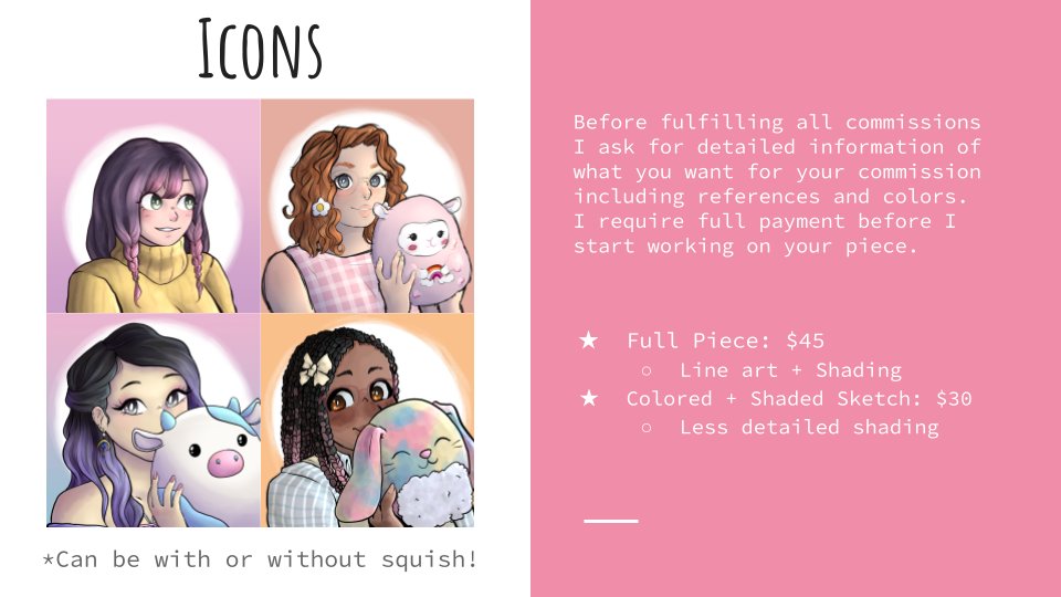 Lizzuchann's tweet photo. Hi guys! After a little break I'm reopening commissions! I'll be doing my squishmallow icons on top of custom commissions and twitch badges.
I am open to most commission ideas!
#commissions #commissionsopen #lizzuchan #artcommissions #twitchbadges #squishmallows #iconcommissions https://t.co/tBm8p7WAwx