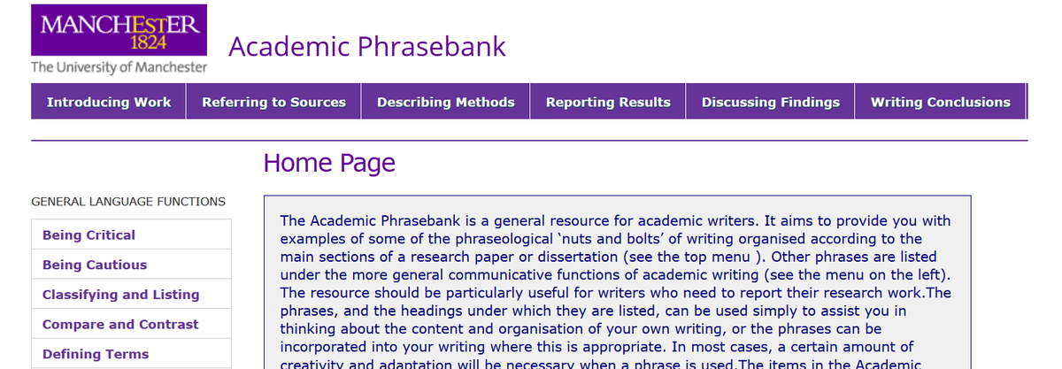 #WritingResources: This is an essential resource for academic writers. The Uni of Manchester Phrasebank is a great source of stock phrases. buff.ly/3ebzfFG  #PhDchat #ECRchat #postdoc #gradschool #SUAW #PhDforum #academicchatter